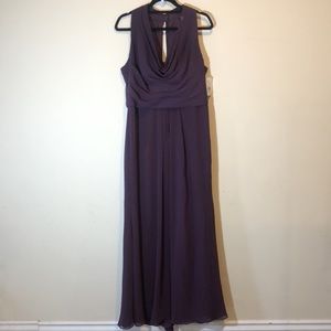 Davids Bridal Plum halter top long dress